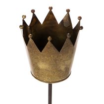 Article Couronne décorative sur tige en métal doré vintage 73 cm