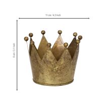 Article Couronne décorative en métal doré 11cm pour table et Noël