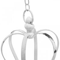 Article Couronne décorative à suspendre blanche shabby chic H20cm