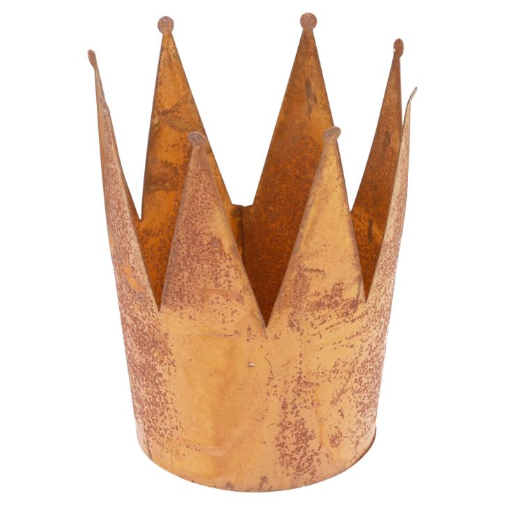 Article Cache-pot rouille bol décoratif couronne décorative en métal vintage Ø16cm