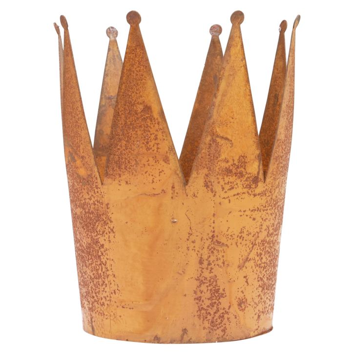 Cache-pot rouille bol décoratif couronne décorative en métal vintage Ø16cm