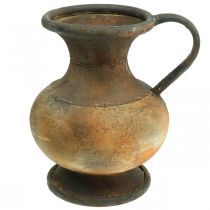 Déco carafe aspect antique vase vintage métal décoration jardin H26cm