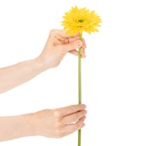 Article Fleurs artificielles Gerbera jaune soleil 47 cm - Lot de 6