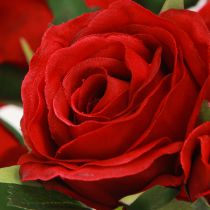 Article Roses Artificielles Décoratives Rouge Vif Ø4cm L45cm 3 pcs
