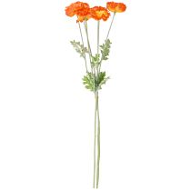 Article Fleurs artificielles coquelicots orange en bouquet - H78cm - Lot de 3