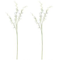 Article Branche d'orchidée artificielle Fleurs blanches crème L90cm 2pcs