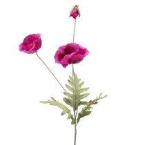 Coquelicots artificiels fleurs décoratives en soie rose 70cm