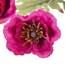 Article Coquelicots artificiels fleurs décoratives en soie rose 70cm