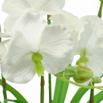 Orchidées artificielles fleurs artificielles en pot blanc 60cm