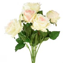 Article Roses artificielles Bouquet de fleurs artificielles Roses crème rose Pick 54 cm