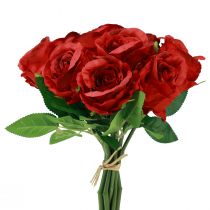 Roses artificielles en bouquet rouge 30cm 10pcs