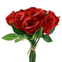 Article Roses artificielles en bouquet rouge 30cm 10 pcs