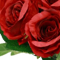 Article Roses artificielles en bouquet rouge 30cm 10 pcs