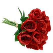 Article Roses artificielles en bouquet rouge 30cm 10 pcs