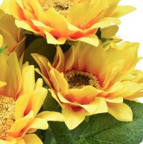 Article Bouquet de Tournesol Artificiel Cueillette Jaune Orange 45cm