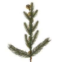 Article Branche de sapin artificielle avec mini boules de Noël dorées, 46 cm, 2 pièces