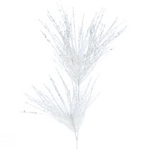 Branche de pin artificielle branche décorative paillettes blanches L80cm