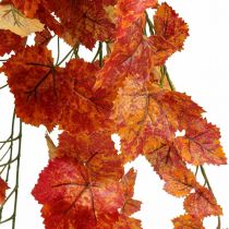 Article Feuilles de Vigne Artificielles Rouge Orange Branches Suspendues L95cm