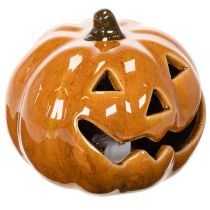 Article Citrouille décorative en céramique LED orange 10 cm pour Halloween