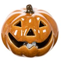 Article Citrouille décorative en céramique LED orange 10 cm pour Halloween