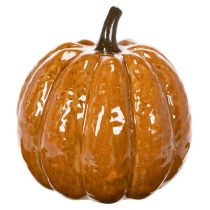 Article Citrouille décorative en céramique 15 cm avec éclairage LED pour Halloween