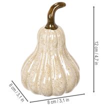 Article Décoration Citrouille en Céramique Beige 12 cm