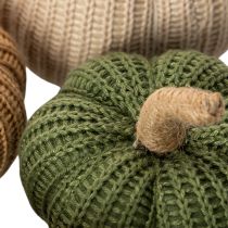 Article Citrouilles décoratives en textile tricoté 10 cm 6 pièces couleurs automnales