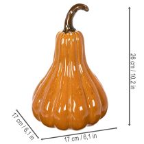 Article Citrouille décorative en céramique orange 26 cm