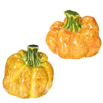 Article Figurine de citrouille pour décoration de table automnale, 10 cm, lot de 2