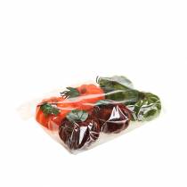 Article Mini citrouille floquée orange, vert, rouge Ø9cm 6 pcs