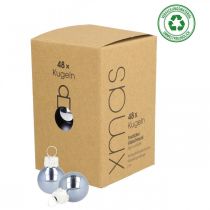 Article Mini boules de Noël verre bleu mat/brillant Ø2cm 44 pcs