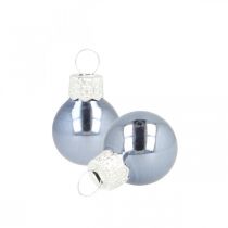 Article Mini boules de Noël verre bleu mat/brillant Ø2cm 44 pcs