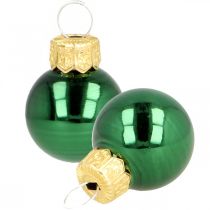 Mini boules de Noël verre vert mat/brillant Ø2cm 44p