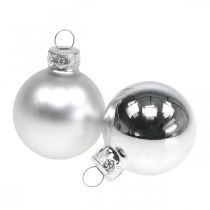 Article Boules de Noël en verre boule argentée mat/brillant Ø4cm 60 pcs