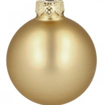 Boules de Noël verre doré mat brillant Ø5.5cm 26pcs
