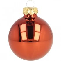 Boules de Noël en verre rouge rouille mat brillant Ø5,5cm 26pcs