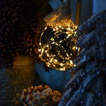Boule lumineuse d&#39;intérieur boule LED avec corde Ø14cm 30L blanc chaud