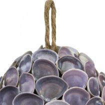 Article Boule coquillage Décoration maritime avec coquillages Boule déco violette Ø12cm