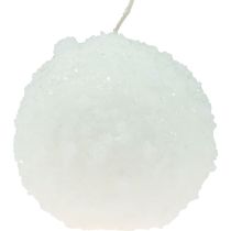Article Bougies Boule Magique d'Hiver Effet Boule de Neige Blanche Ø10cm Lot de 4 pour Décoration Festive