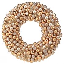 Article Couronne de boules Couronne de Noël Or Perle Transparent Ø33cm