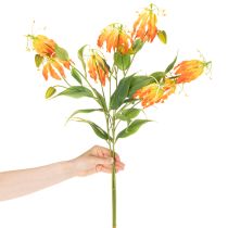 Article Kunstblume Gloriosa orange, 80 cm, 3 tiges en soie