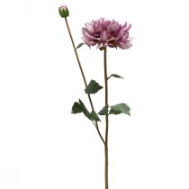 Article Fleur artificielle Dahlia Violet soie fleur et bourgeon H57cm
