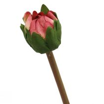 Article Fleur artificielle dahlia fleur rose avec bouton H57cm