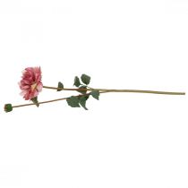 Article Fleur artificielle dahlia fleur rose avec bouton H57cm