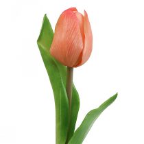 Fleur artificielle Tulipe Pêche Real Touch fleur printanière H21cm