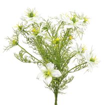 Article Fleurs Artificielles Nigelle Blanche Vierge en Vert 67cm 3 Pcs