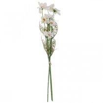 Article Fleurs artificielles Cosmea fleurs en soie blanche H51cm 3 pcs