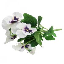 Fleurs Artificielles, Fleurs en Soie, Pensées Violet Blanc 29cm