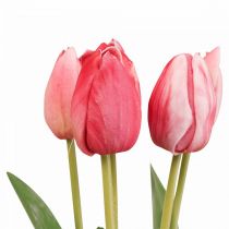 Tulipe artificielle rouge, fleur printanière 48cm lot de 5