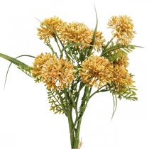Fleurs artificielles jaune allium décoration oignon ornemental 34cm 3pcs en bouquet